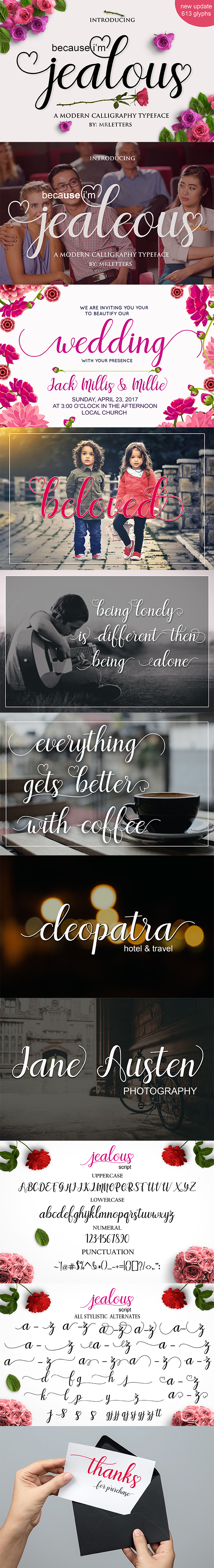 jealous script - Handwriting Fonts