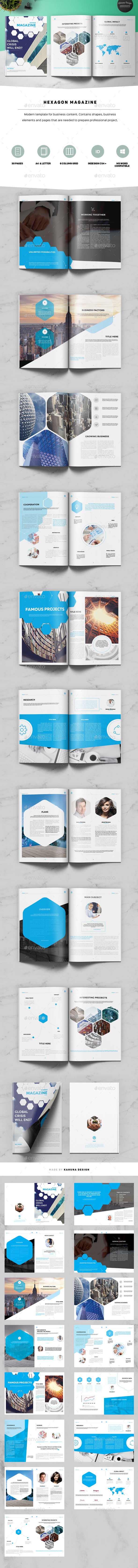 Hexagon Business Magazine - Magazines Print Templates