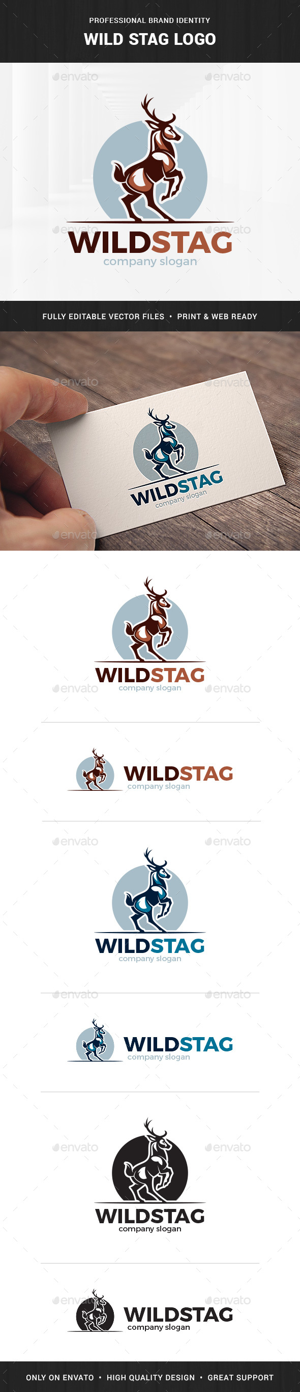 Wild Stag Logo Template - Animals Logo Templates