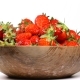 Strawberry in a Wooden Bowl Rotates on a Turntable - VideoHive Item for Sale