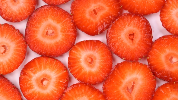 Rotating Background of Sliced Strawberry, Stock Footage | VideoHive