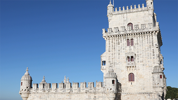 Belem Tower at Clear Sunny Day
