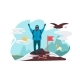 Happy Mountaineer on Top Mountain