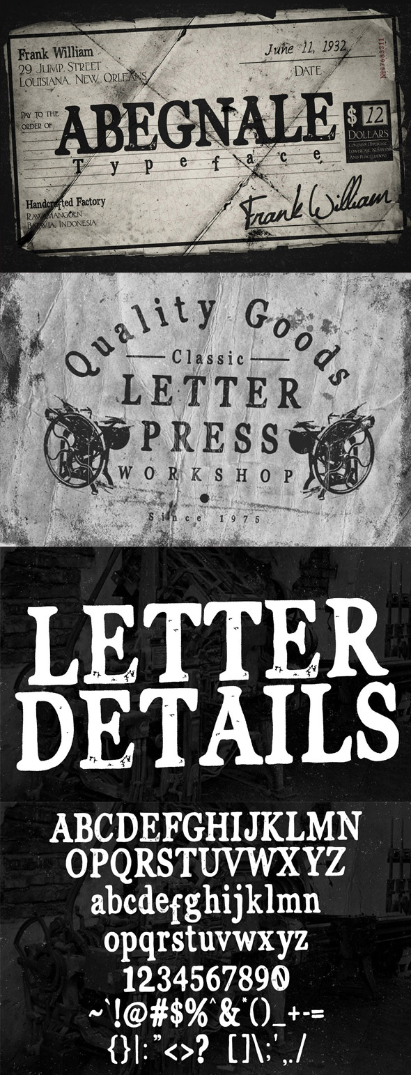 Abegnale vintage classic branding font - Serif Fonts