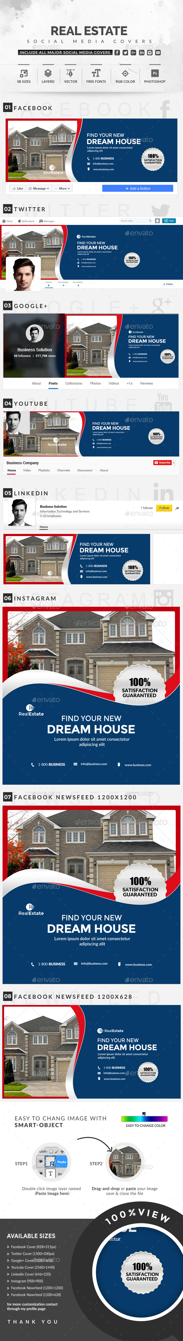Real Estate Social Media Covers - Social Media Web Elements