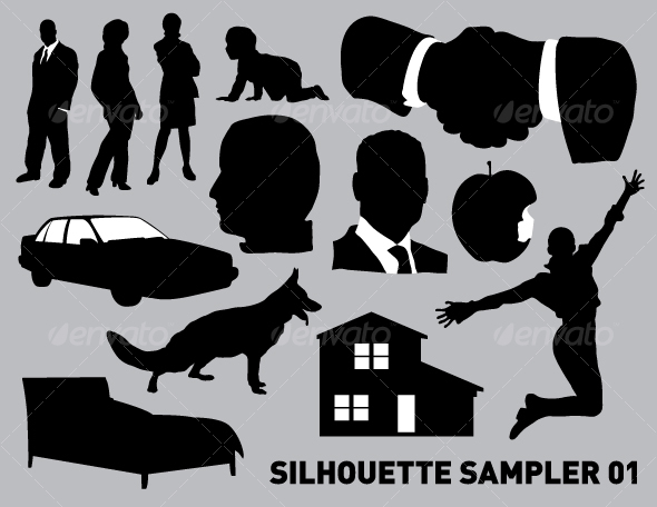 Silhouette sampler 01 - People Characters