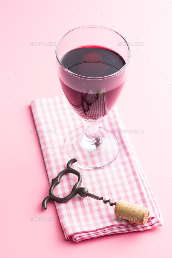 Glass of red wine. - Stock Photo - Images