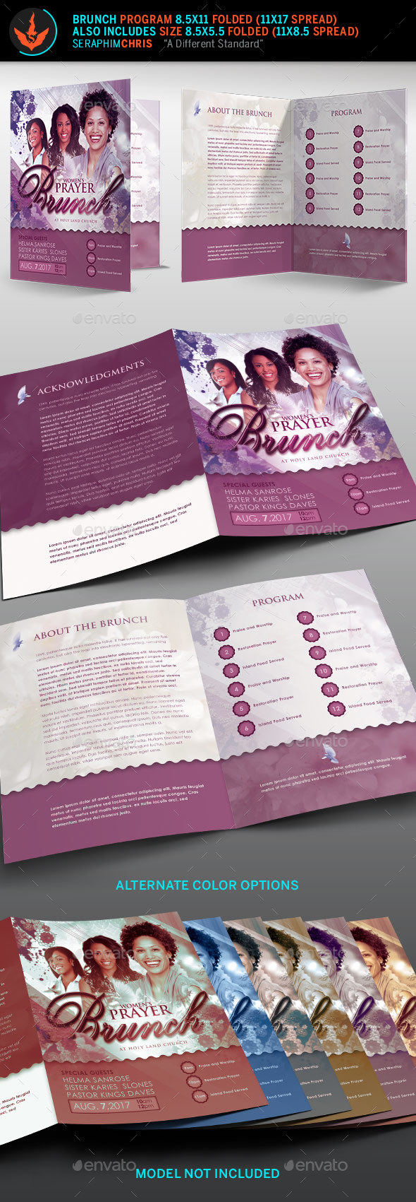 Prayer Brunch Church Program Template - Informational Brochures