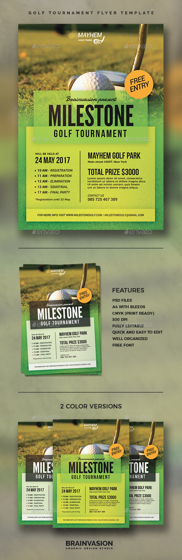 Golf Tournament Flyer Template - Sports Events