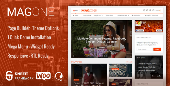 MagOne - Responsive Magazine & News WordPress Theme - News / Editorial Blog / Magazine
