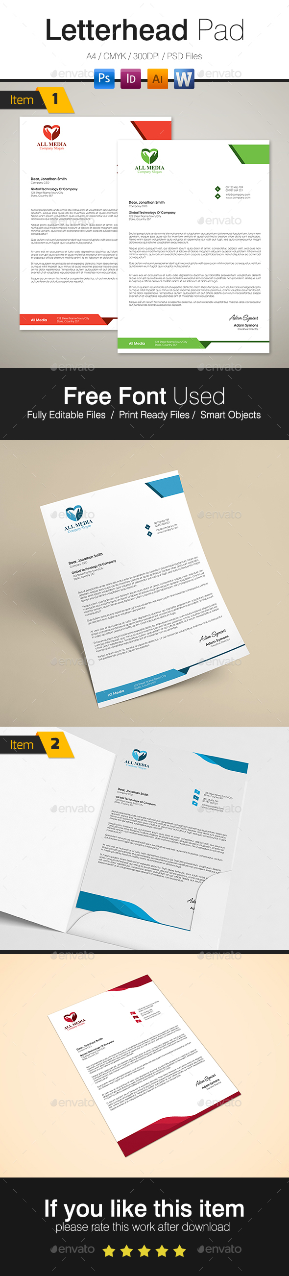 Letterhead Bundle - Stationery Print Templates