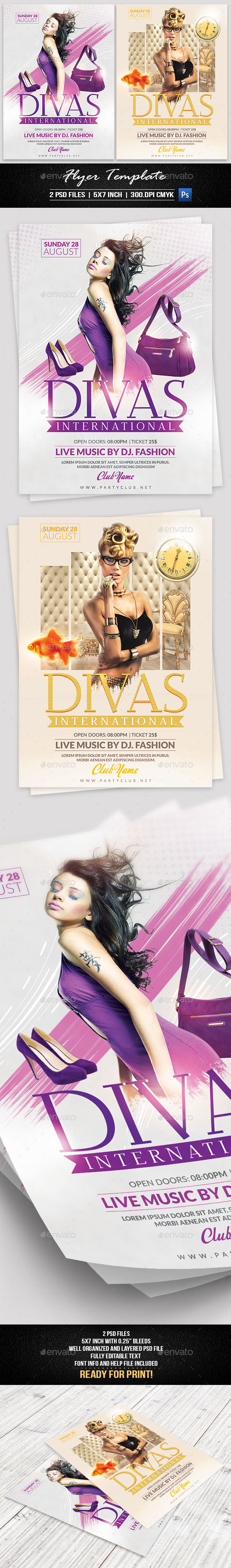 Divas International Flyer Template - Flyers Print Templates