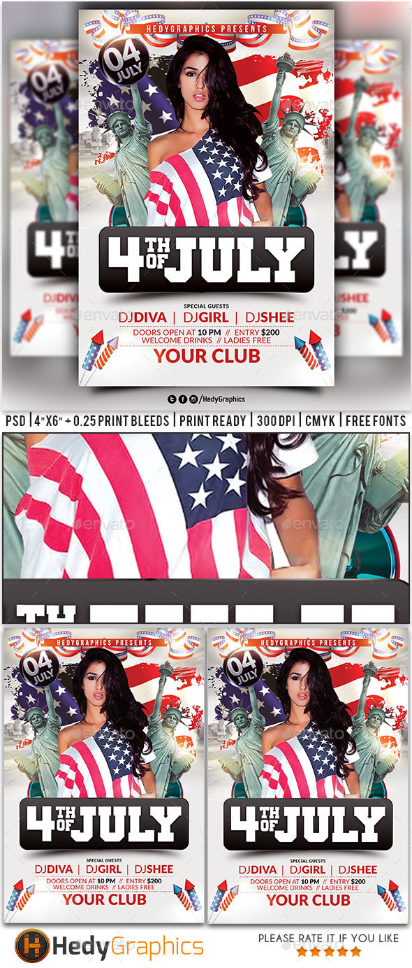 4th of July Flyer - Clubs & Parties Events