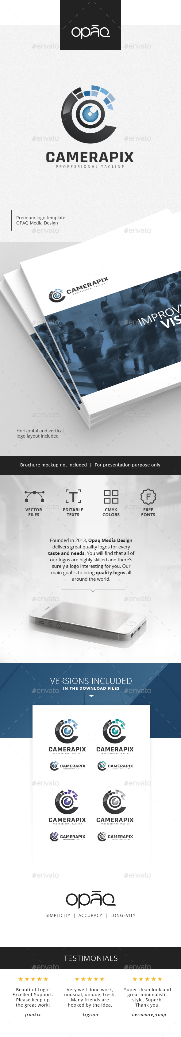 Camera Pixel C Letter Logo - Symbols Logo Templates