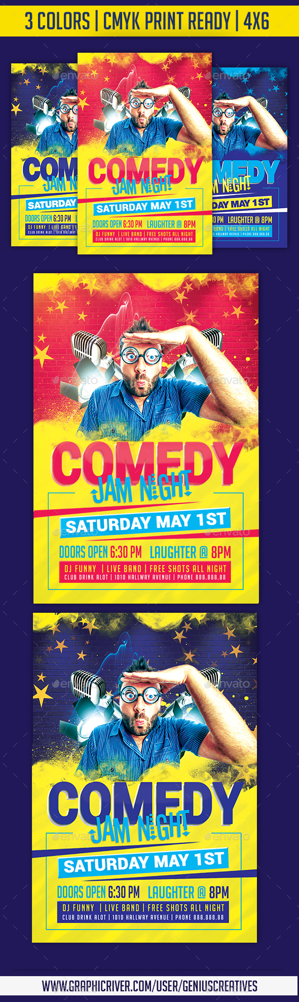 Comedy Jam Open Mic Template - Events Flyers