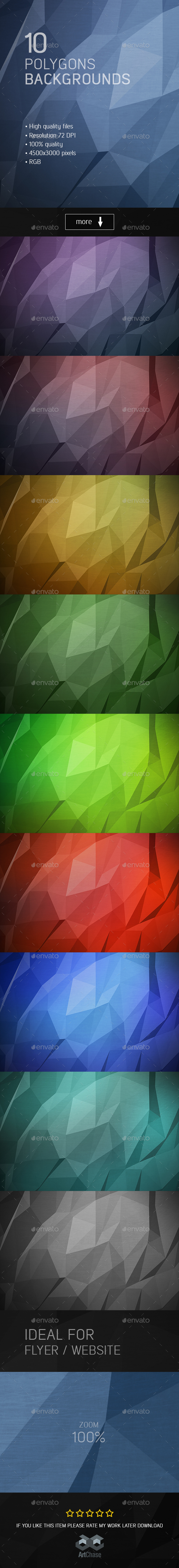 10 Polygons Backgrounds - Abstract Backgrounds