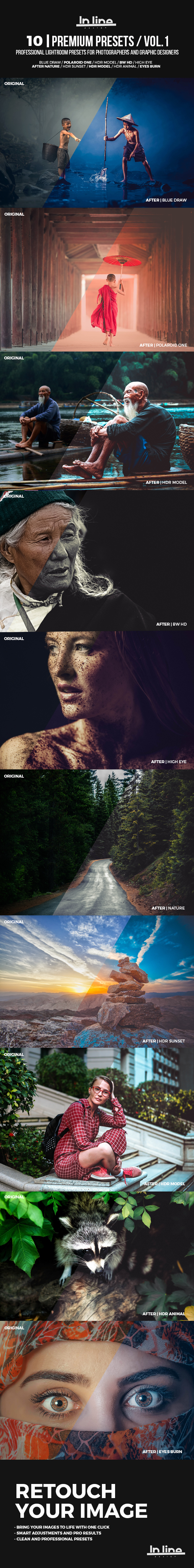 10 Premium Lightroom Presets / Vol.1 - Lightroom Presets Add-ons