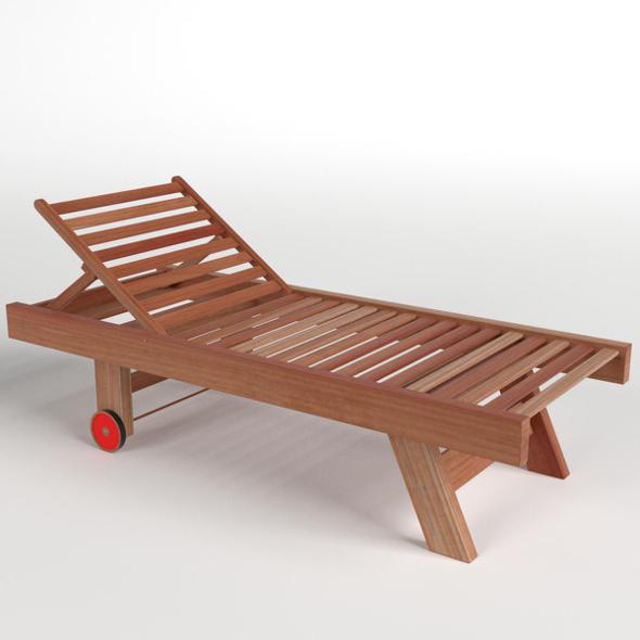 Wooden Sun Lounger 1 - 3DOcean Item for Sale