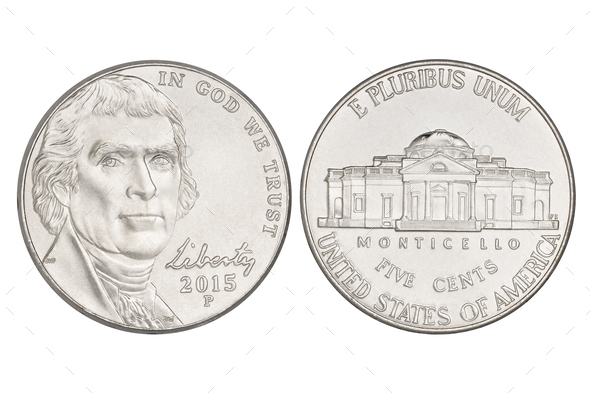 Five cents nickel coin
