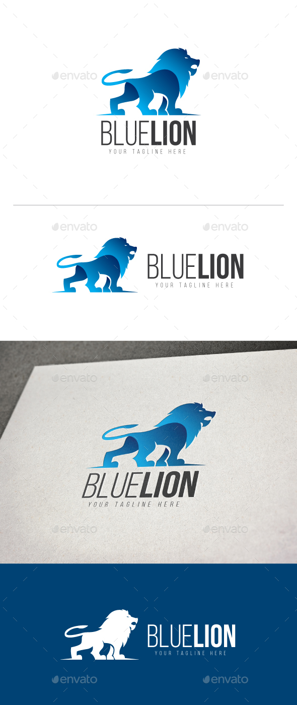 Blue Lion Logo - Animals Logo Templates