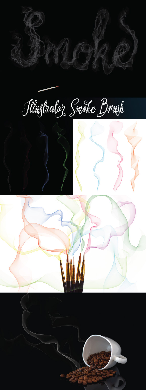 Illustrator Smoke Brush - Abstract Brushes