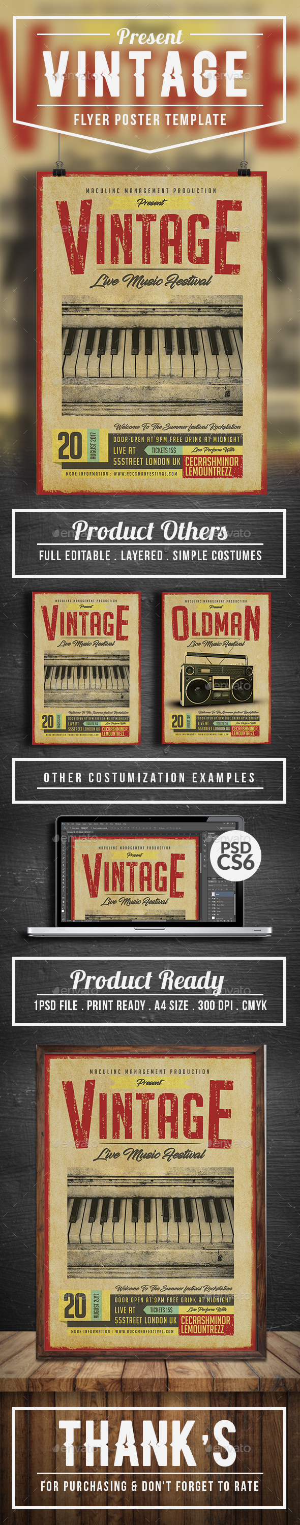Vintage Flyer/Poster Vol.2 - Concerts Events