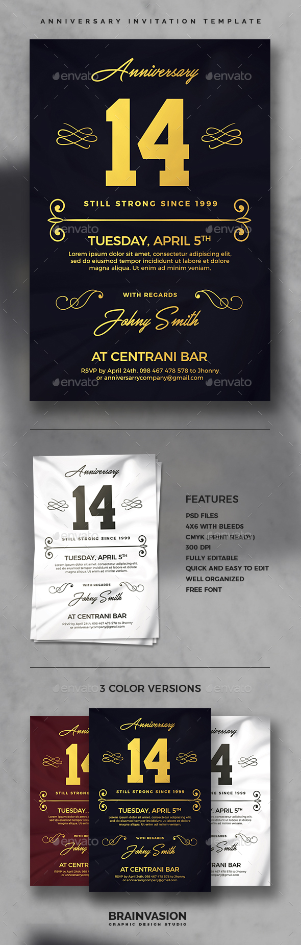 Anniversary Invitation Template Vol.02 - Anniversary Greeting Cards