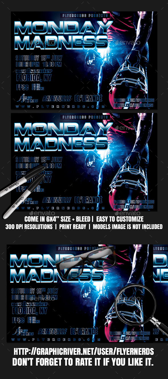 Monday Madness Football Sports Flyer - Sports Events