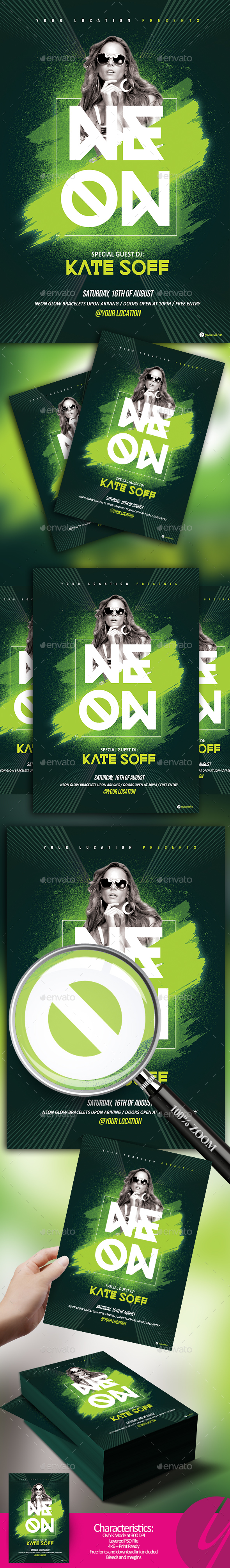 Neon Party Flyer - Clubs & Parties Events