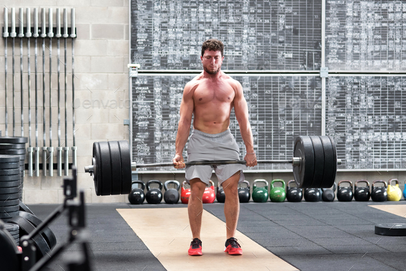 Crossfit athlete doing a deadlift - Stock Photo - Images