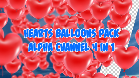 Balloons Hearts Pack 4 in 1