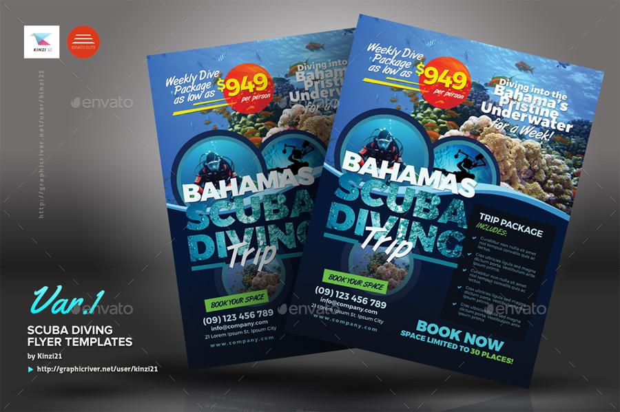 scuba diving templates