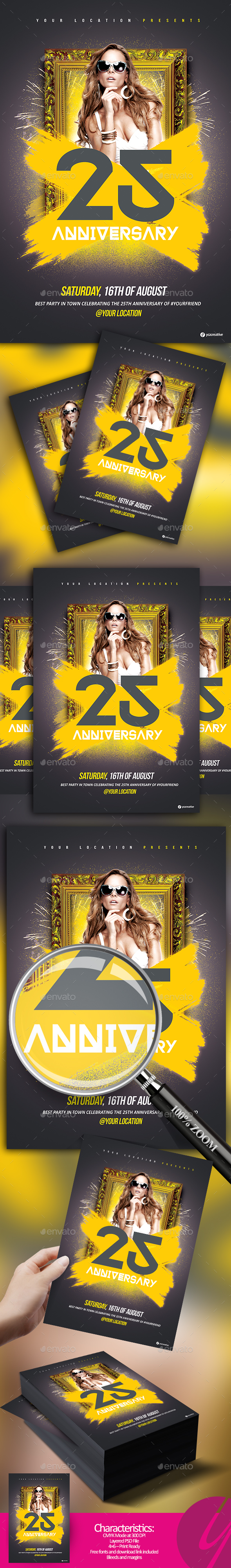 Special Anniversary Flyer - Clubs & Parties Events