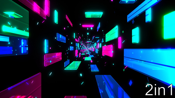 Crystals Neon Tunnel VJ Loops