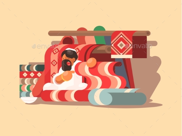 Seller of Woolen Carpets - People Characters