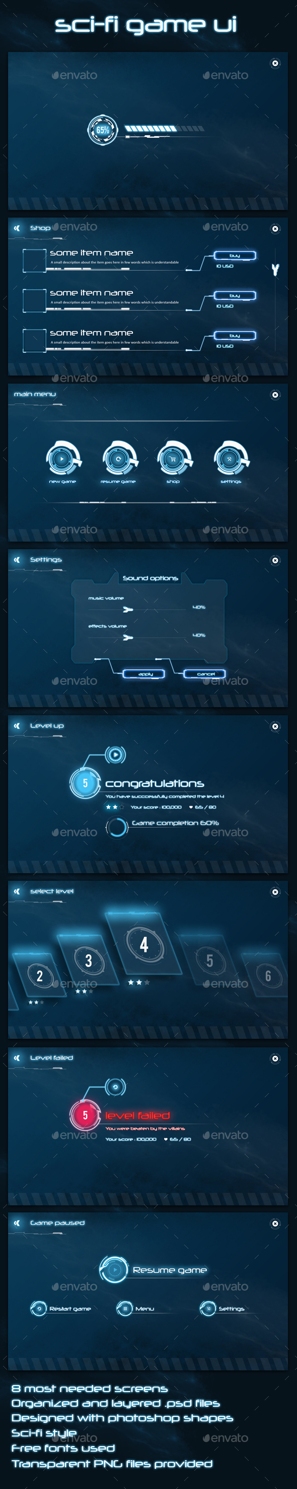 Sci Fi Game Ui By Anchorpointheshan Graphicriver