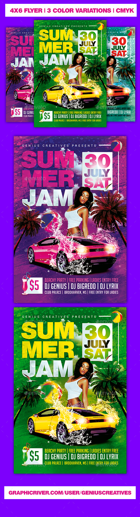 Summer Jam Beach Flyer - Clubs & Parties Events