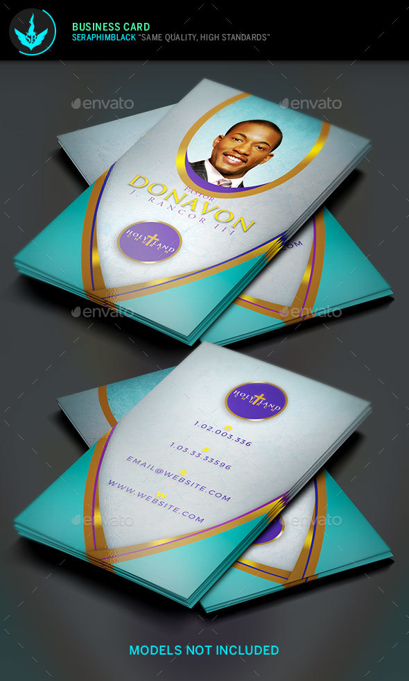 Royal Teal Church Business Card Templat - Business Cards Print Templates
