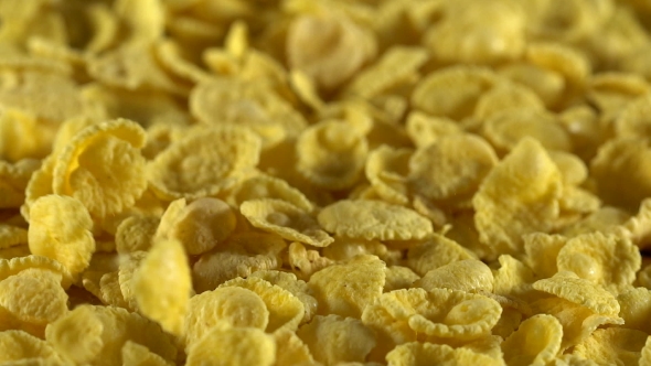 Crisp Tasty Cornflakes Falling Down.