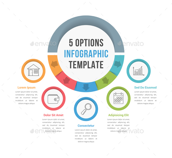 Five Options Infographics - Infographics