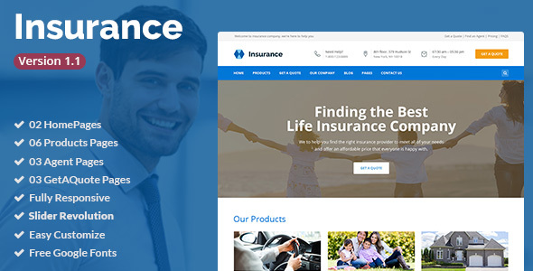 Insurance is a clean HTML5/CSS3 Template suitable for Insurance Agency, Insurance Agent, Business, Corporate, Consulting services. You can customize it very easy to fit your needs.