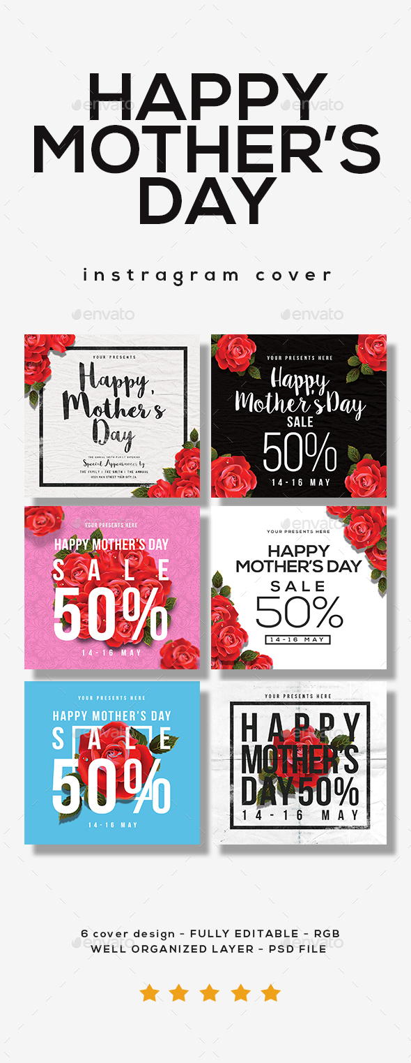 Happy Mother Day Instagram Cover - Social Media Web Elements