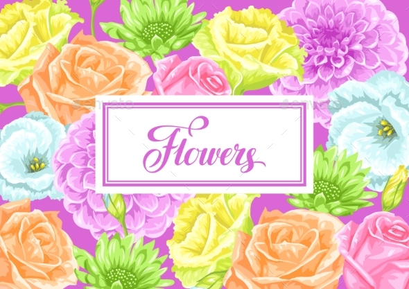Invitation Card with Decorative Delicate Flowers - Flowers & Plants Nature