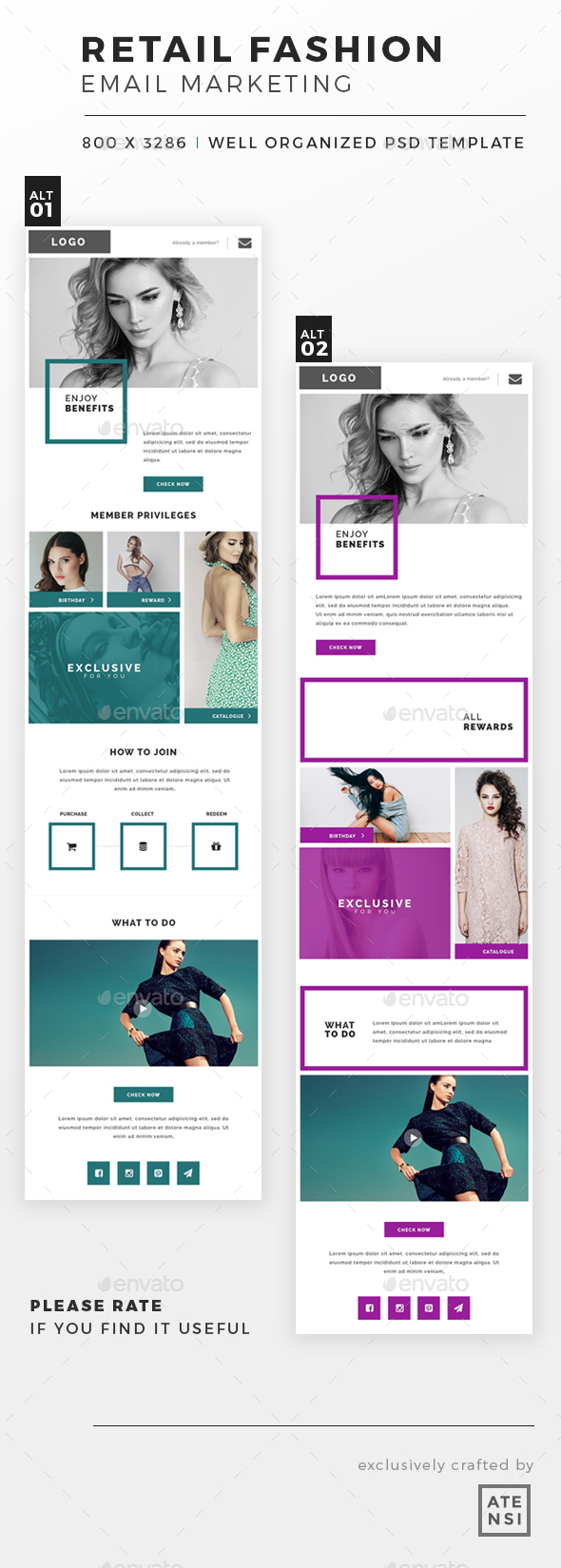 Retail Fashion Email Template - E-newsletters Web Elements
