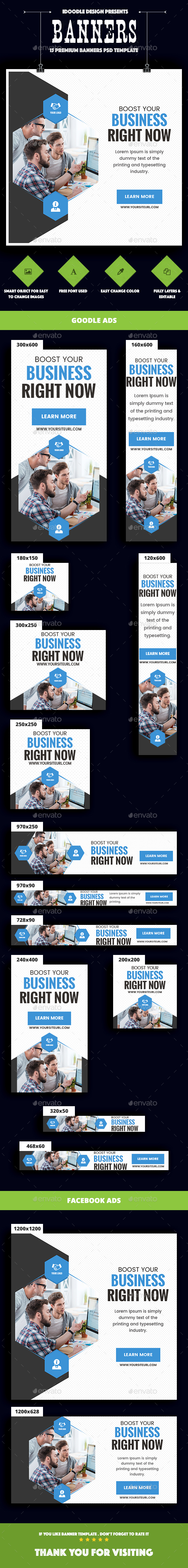 Multipurpose, Business, Corporate Banners Ad - Banners & Ads Web Elements