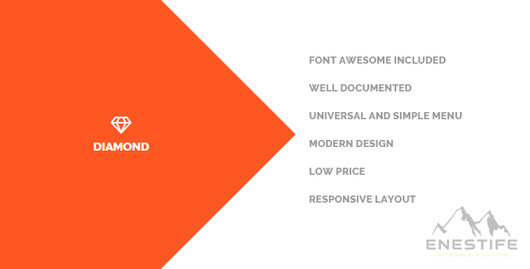 Enestife - Diamond Menu Responsive - CodeCanyon Item for Sale