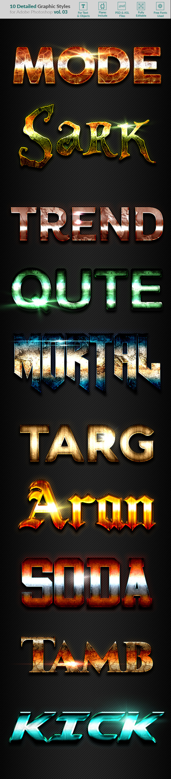10 Text Effects Vol. 03 - Text Effects Styles