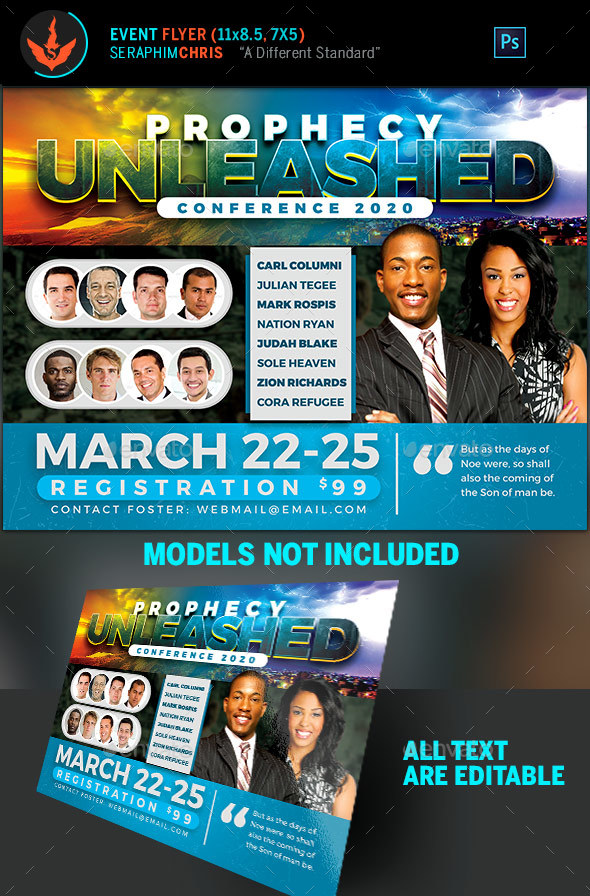 Prophecy Unleashed Conference Flyer Template - Church Flyers