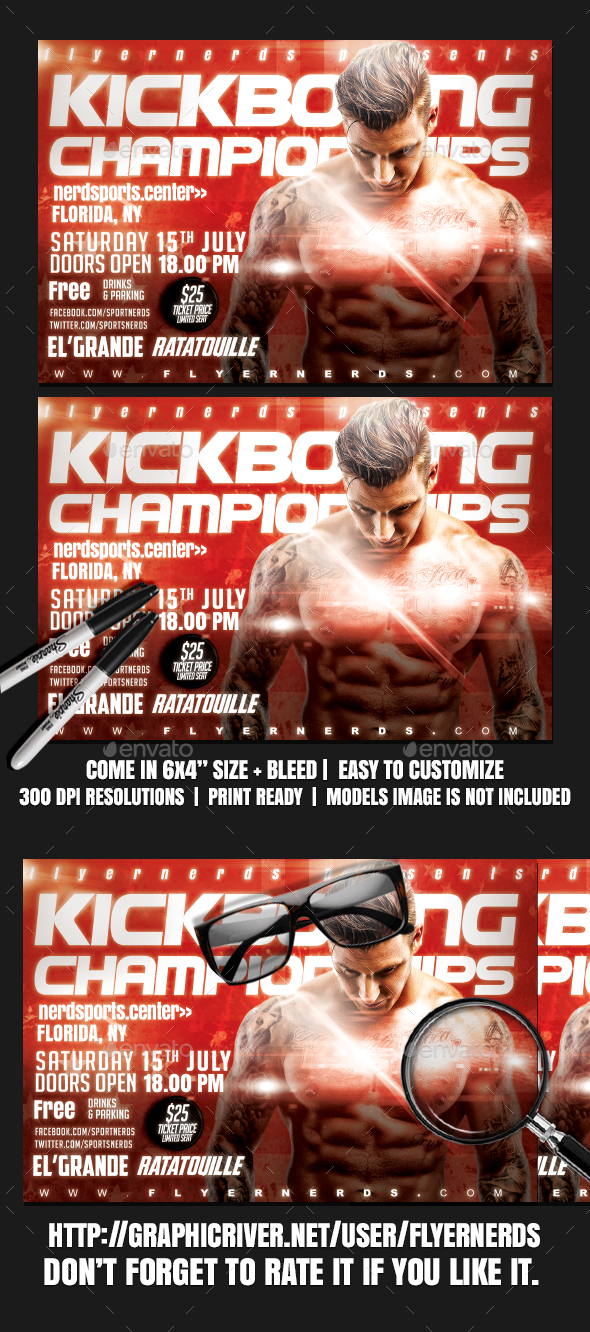 World Championships Kickboxing Sports Flyer - Sports Events