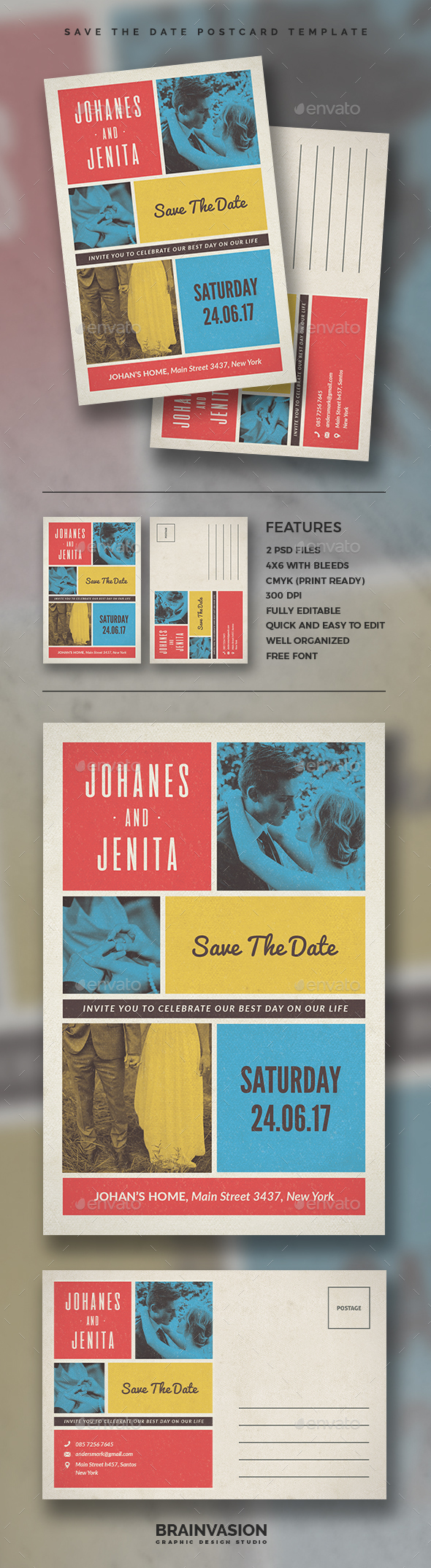 Save The Date Postcard Template Vol.03 - Weddings Cards & Invites